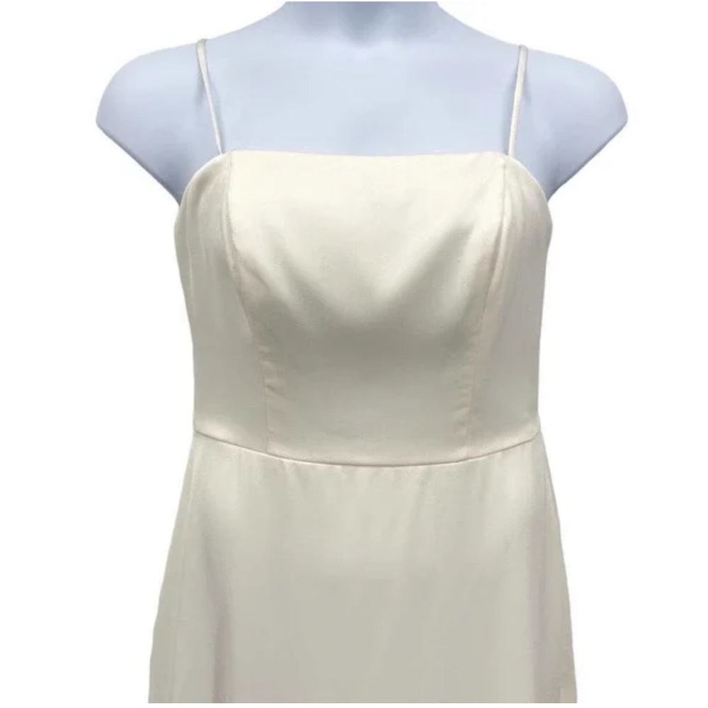 Hayley Paige Occasion NWT Ivory Spaghetti Strap Midi Dress Ruffle 52100 - Picture 3 of 5